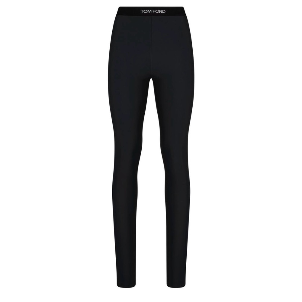 TOM FORD STRETCH LYCRA LOGOED LEGGINGS , size medium,color black